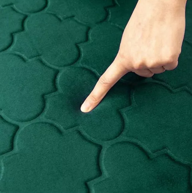 MySalahMats Personalized Name Printed Green Color Velvet Premium Prayer Mat  Anti-Slip Base, Dome Style