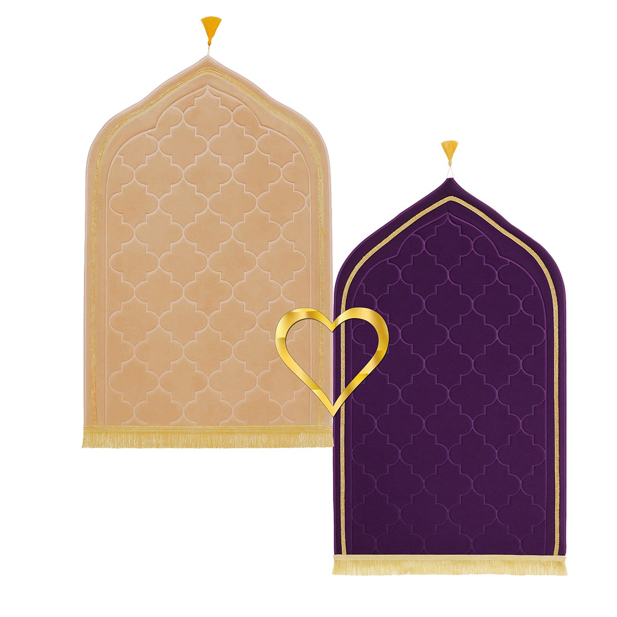 Beige and purple prayer mat for daily salah use
