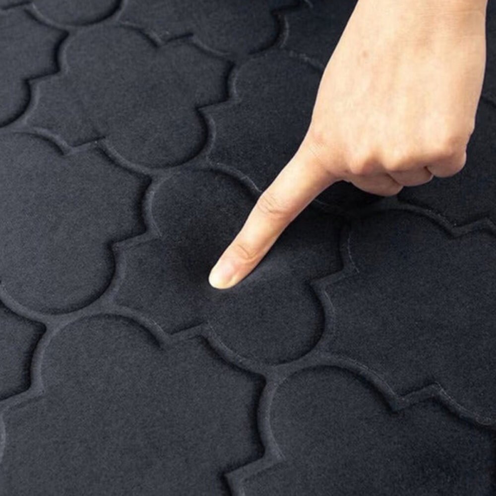 Premium MySalahMats prayer mat with mihrab inspired arch design and soft cushioned surface Lightweight Islamic prayer mat with gold trim, fringe detail and anti slip base Comfortable plush prayer mat with geometric quilting and golden tassel for daily salah use