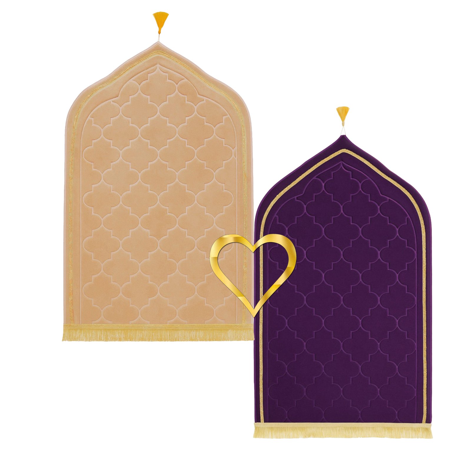 Couple Prayer Mat love 3 Matching couple prayer mats with custom names, premium soft fabric Islamic gift set MySalahMats for weddings anniversaries Ramadan and Eid in UAE
